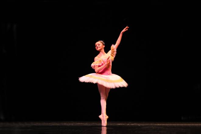 Woman in a ballet position